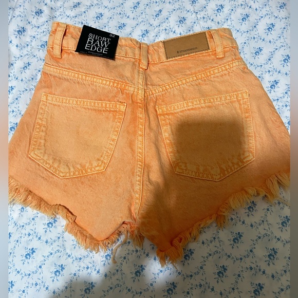 Stravidus denim orange acid shorts size 22 - Picture 1 of 3